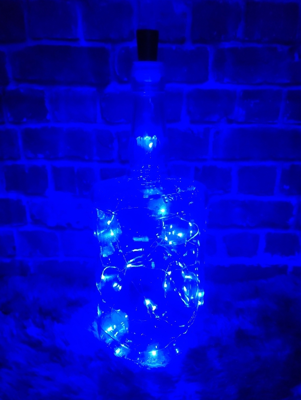 Jim Beam Bourbon Handle Glass Bottle Lamp with Blue LED Lights